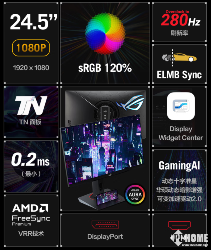 QMG显示器上架 280Hz高刷售1899元凯发K8旗舰厅ROG STRIX XG258(图3)